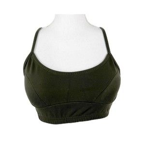 KOS USA Sports Bra Women Extra Large Army Green Padded USA Made Active Juniors